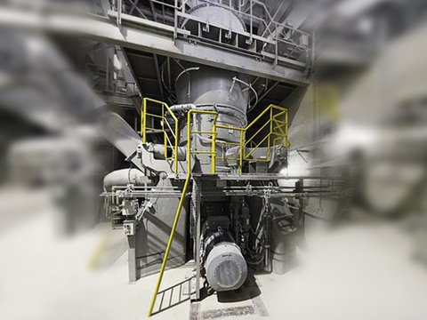 Gebr. Pfeiffer MVR 1800 C-4 Walzenschüsselmühle mit Planetengetriebe zur Zementvermahlung, Hauri Bötzingen, Deutschland